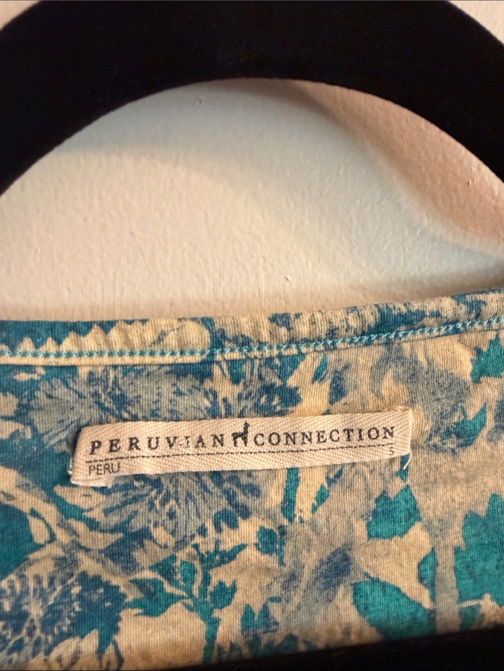 Peruvian Connection Sz Small Persephone Dress Floral Blue 100% Pima Cotton pool - Picture 3 of 5